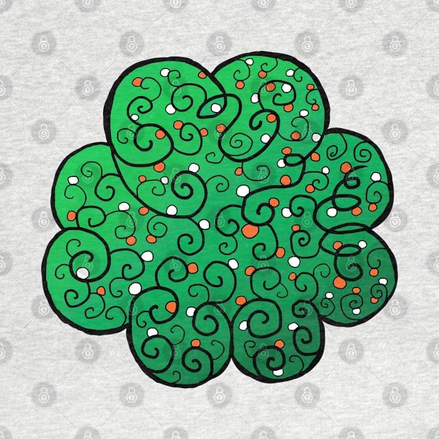 St Patrick's Day Four-Leaf Clover with Irish Vines by JonGrin